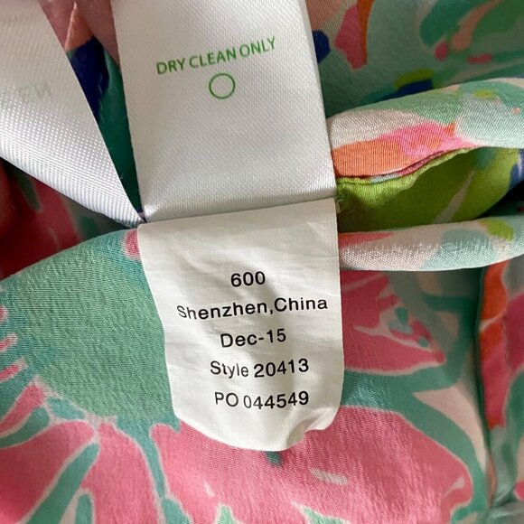 Lilly Pulitzer Colorful Long Sleeve Silk Women's XS - Picture 11 of 13